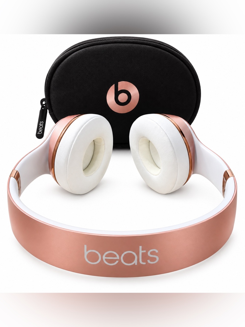 Beats Solo3 Wireless Headphones Rose Gold White + Case & Charger